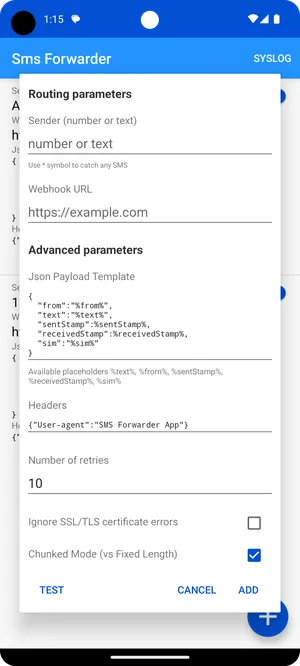 SMS to URL Forwarder